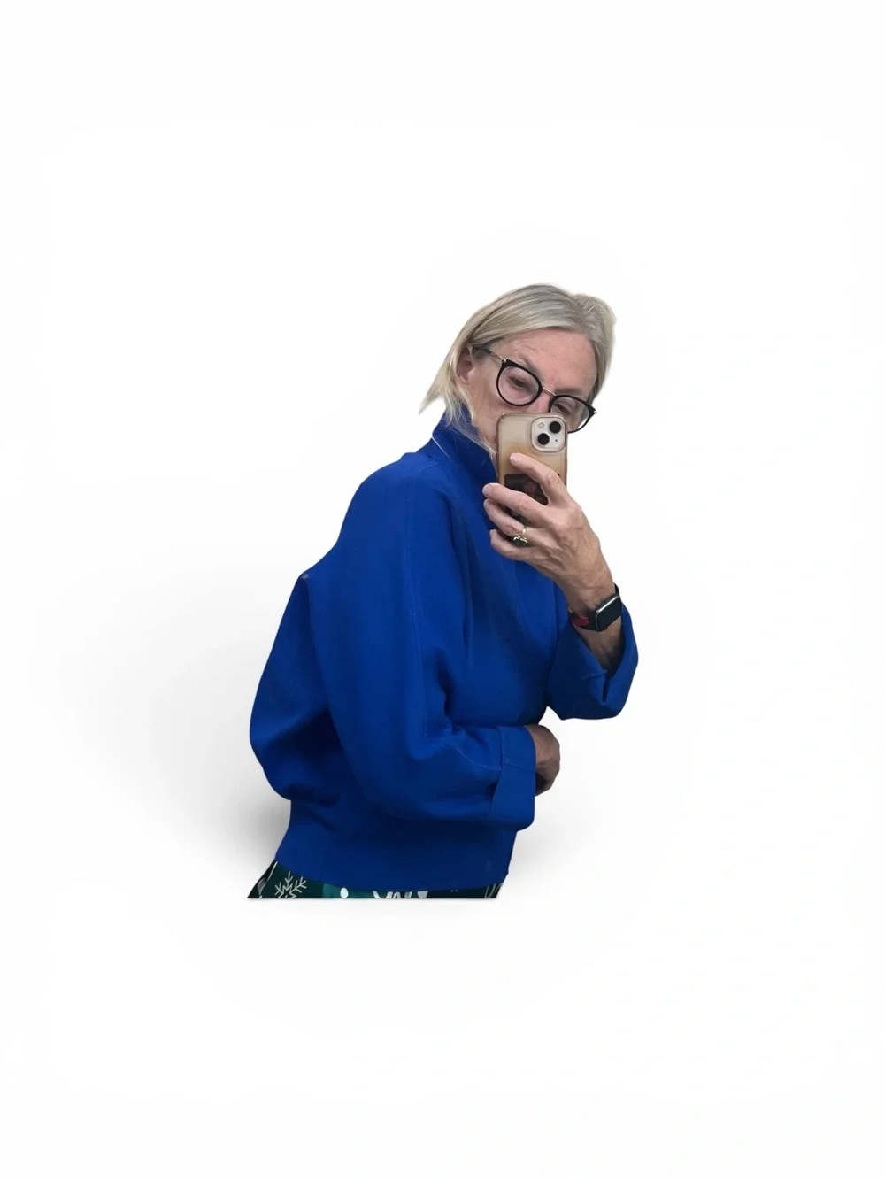 COS Classic Knit Bomber Jacket Blue Large Minimalist Quiet Luxury